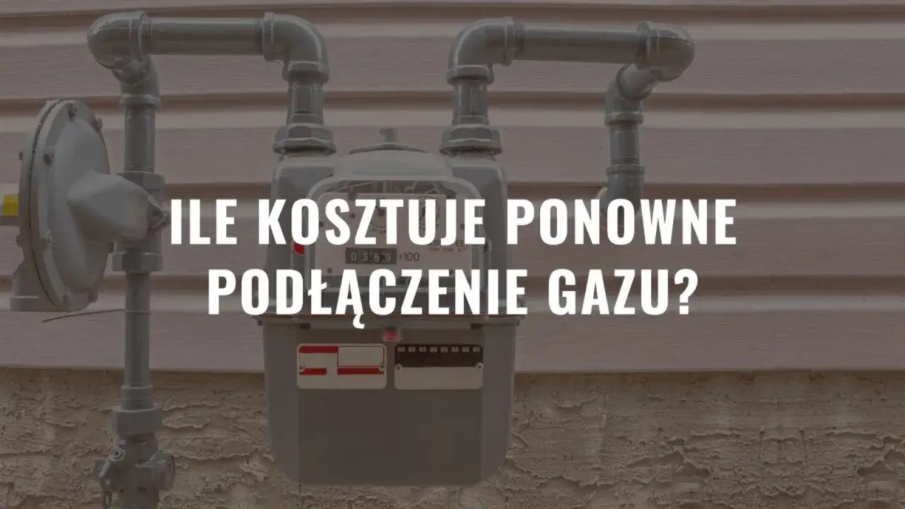 Gazomierz i rury przy budynku. Tekst: 